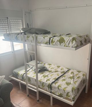 Litera abatible madera y metal