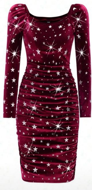 Vestido Terciopelo Estrellas Rojo