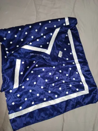 Foulard Rinascimento pois bianco blu