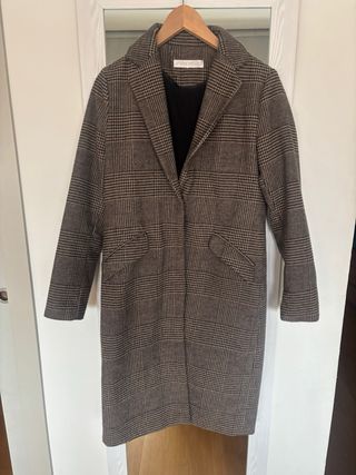 Abrigo cuadros lana