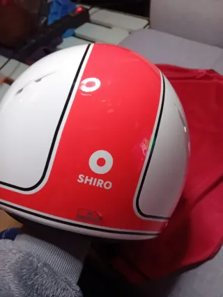 Casco Moto SHIRO Scooter Blanco/Rojo