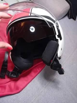 Casco Moto SHIRO Scooter Blanco/Rojo