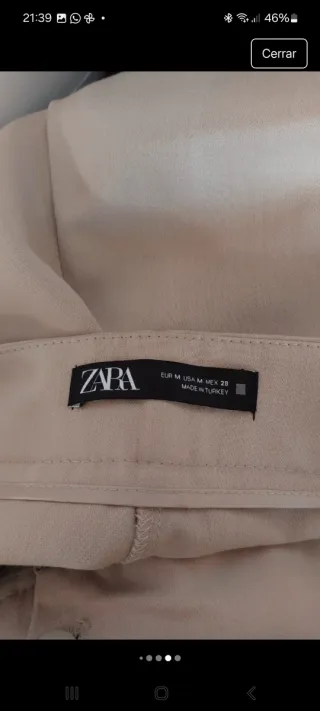 Pantalón Zara beige mujer