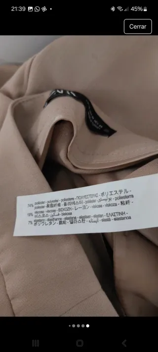 Pantalón Zara beige mujer
