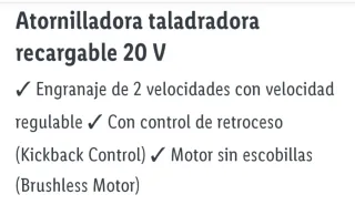 Taladro Atornillador Parkside Brushless