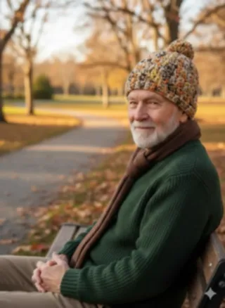 Gorro tejido a mano multicolor