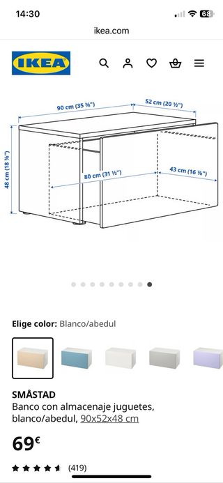 Banco de almacenaje beige y blanco