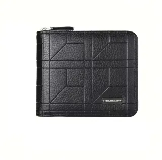 Portafoglio nero da uomo con cerniera