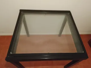 Mesa de cristal comedor extensible negra
