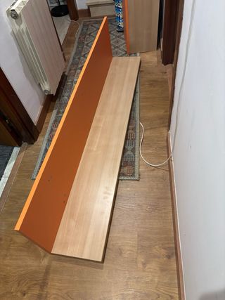 2 Baldas Naranja y Madera Clara 1.60m