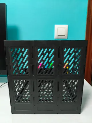 Organizador de Escritorio Triple - Negro Robusto