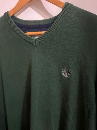 Jersey verde cuello pico con coderas