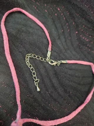 Collar Nácar Lila Cristal facetado vintage cordón