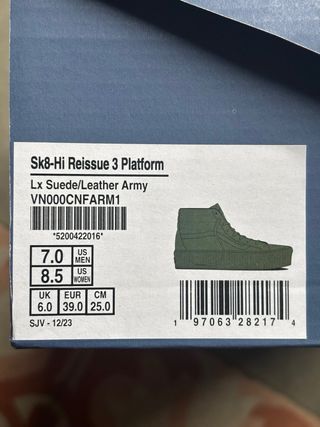 Zapatillas Vans Plataforma Verde Talla [Talla]