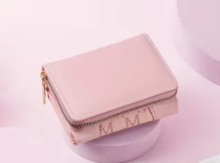 Monedero Mujer Rosa y Dorado