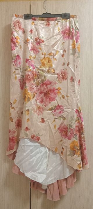 Falda larga floral mujer