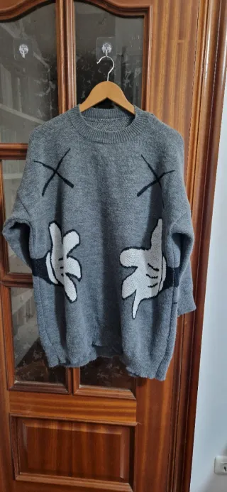 Jersey Largo Mickey Mouse Talla Única Gris