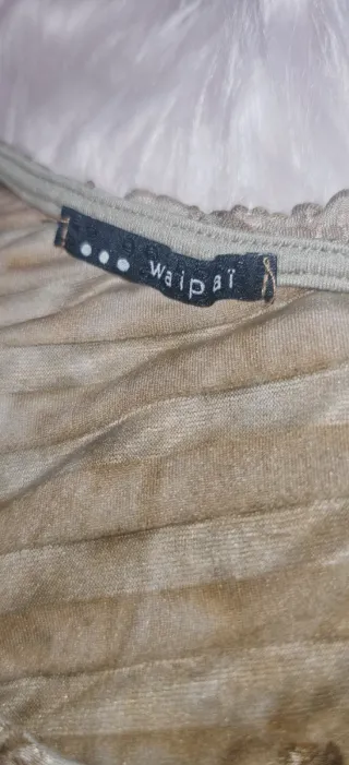 Vestido con volantes beige y marrón Talla XL