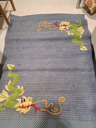 Alfombra Antideslizante Dragón Azul y Verde