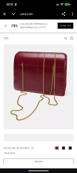 Bolso de piel de hombro Zara