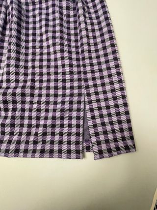 Gonna a quadri viola e nera