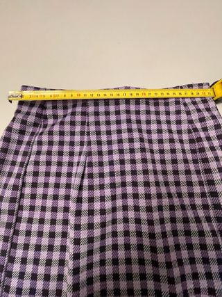 Gonna a quadri viola e nera