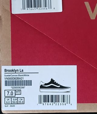 Tênis Vans Brooklyn Preto e Branco