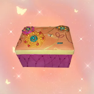 Joyero elegante dorado y rosa