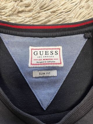 Sudadera Guess Negra Logo Triángulo