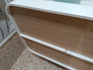 Set baño muebles  diseño crudo y madera