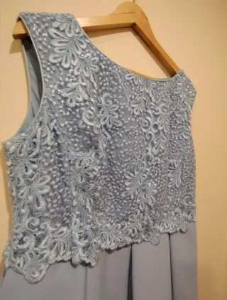 Vestido Moncho Heredia azul celeste Novo