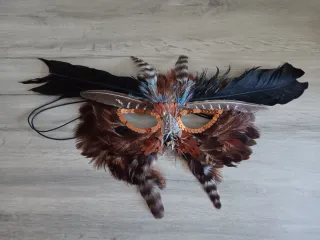 Máscara Carnaval Pájaro Plumas. Dos mascaras