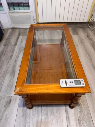 Mesa de centro madera y cristal