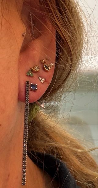 Pendientes Laegis Riviere Diamantes Negros y 3 cts