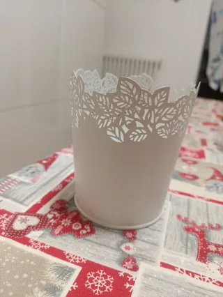 2 Portavasi Metallo Bianchi e Verdi