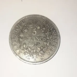 5 Francos Francia 1875 A Plata EBC