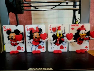 4 Figuras Disney: Mickey, Minnie, Pluto, Donald