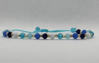 Pulsera cuentas 18k plata bañada oro