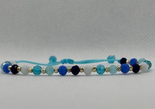 Pulsera cuentas 18k plata bañada oro