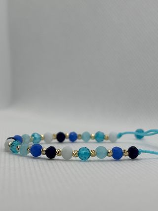 Pulsera cuentas 18k plata bañada oro