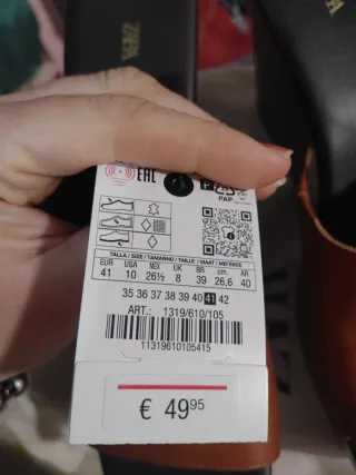 Zuecos Zara Talla 41 Piel Marrón