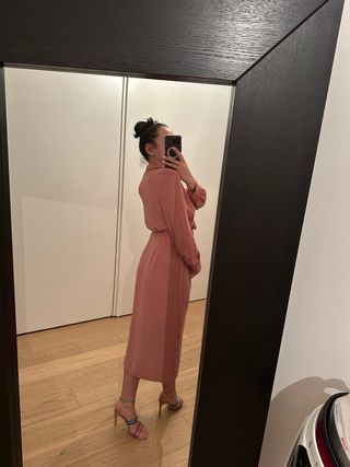 ASOS Abito Rosa Lungo con Cintura