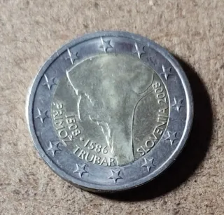 Moneda 2€ Eslovenia 2008 Primož Trubar
