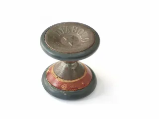 Diábolo antiguo de madera y metal juguete vintage