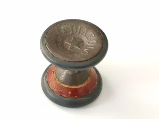 Diábolo antiguo de madera y metal juguete vintage