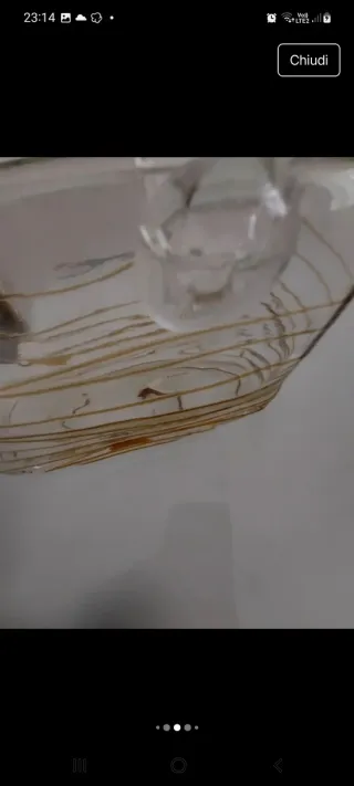 Vaso cristallo borsa fiori rosa trasparente