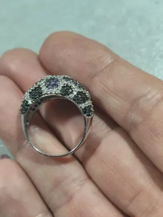 Anillo Plata y Circonitas Moradas