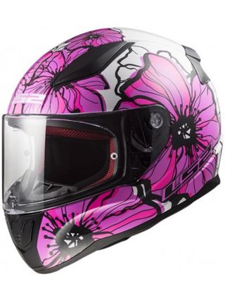 Casco LS2 MT Chica Flores Rosa Blanco