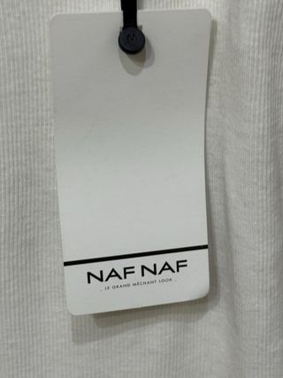 Camiseta Naf Naf tirantes encaje blanca
