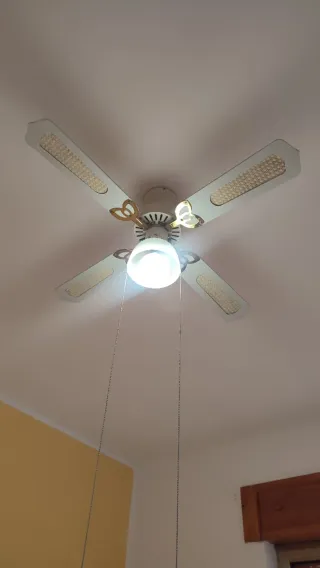 Ventilatore soffitto con luce oro bianco